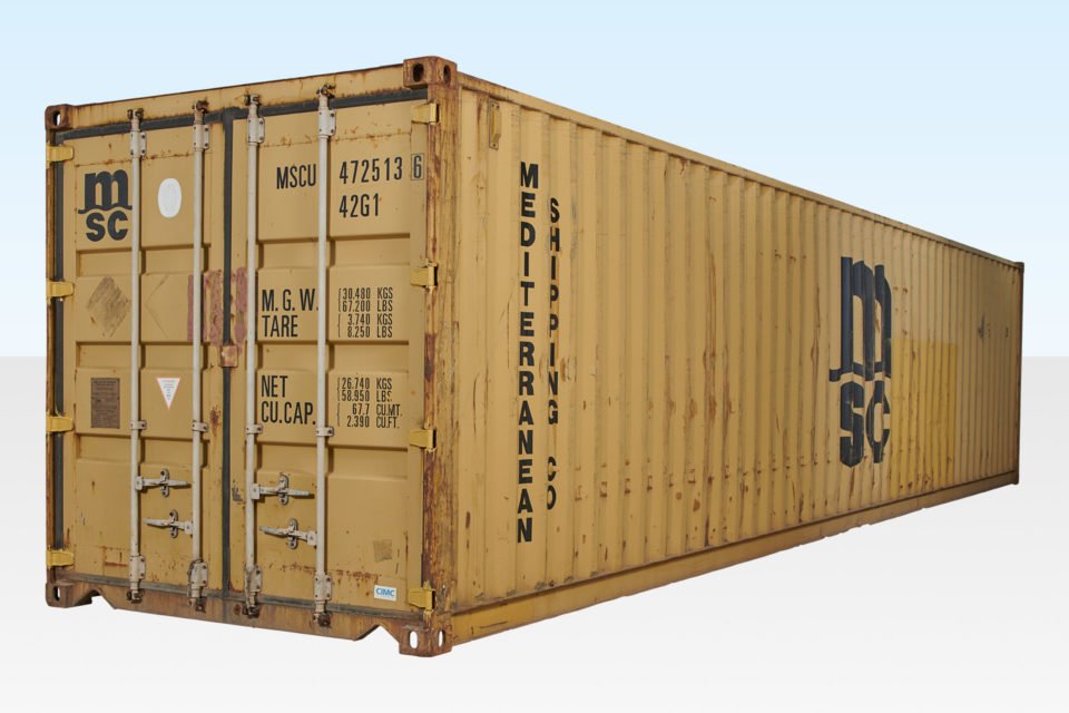 30FT X 8FT USED SHIPPING CONTAINER – CUT DOWN