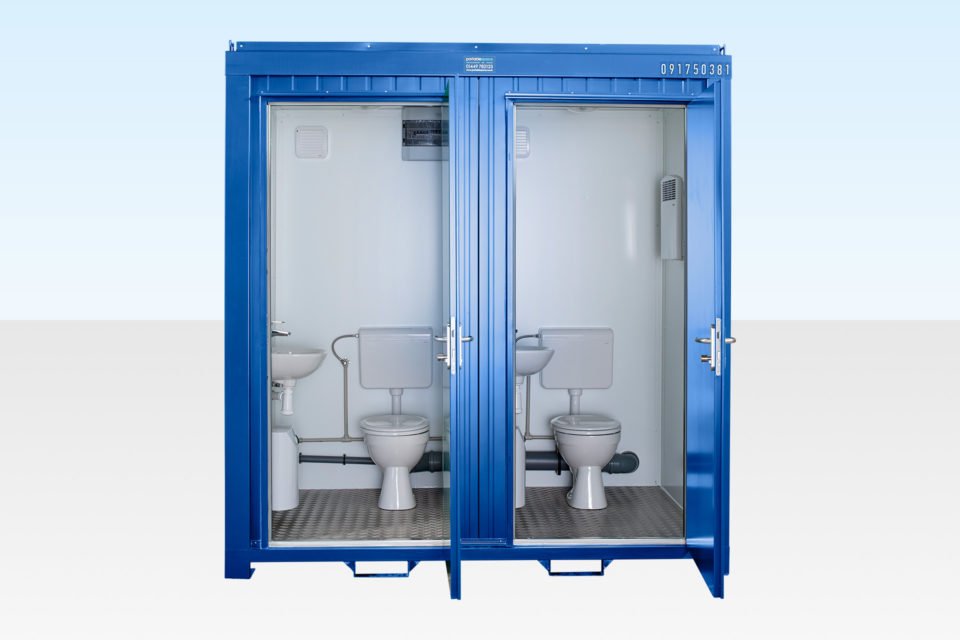 1+1 DOUBLE MAINS TOILET 2.4M X 1.4M (RAL 5010)
