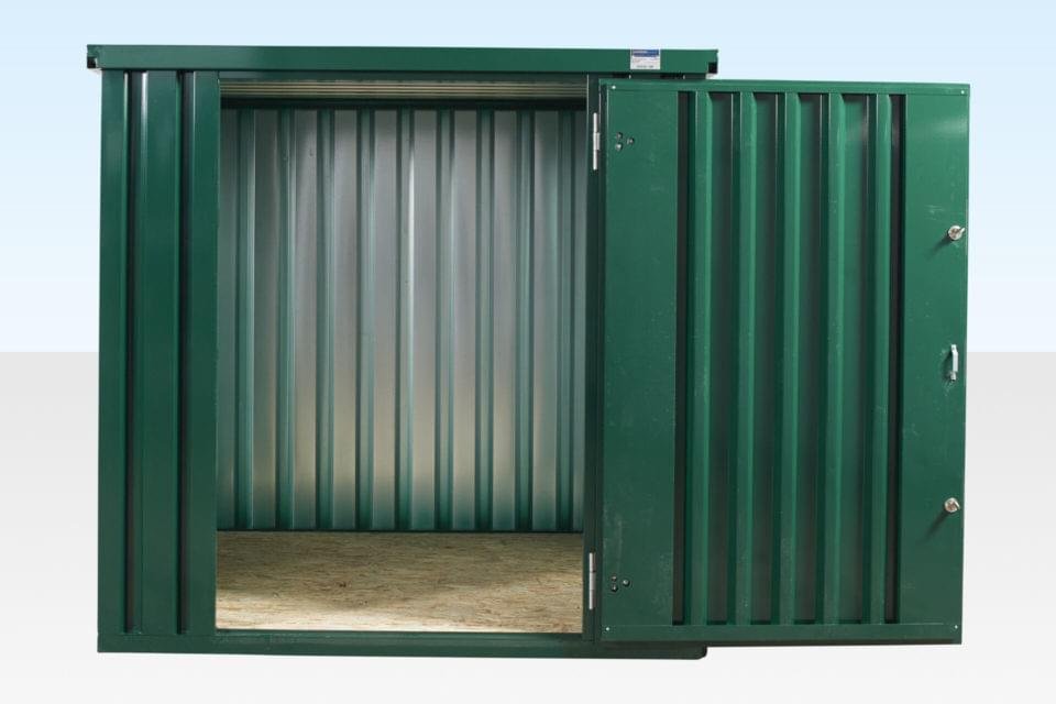 FLAT PACKED METAL STORAGE CONTAINER (POWDER COATED)