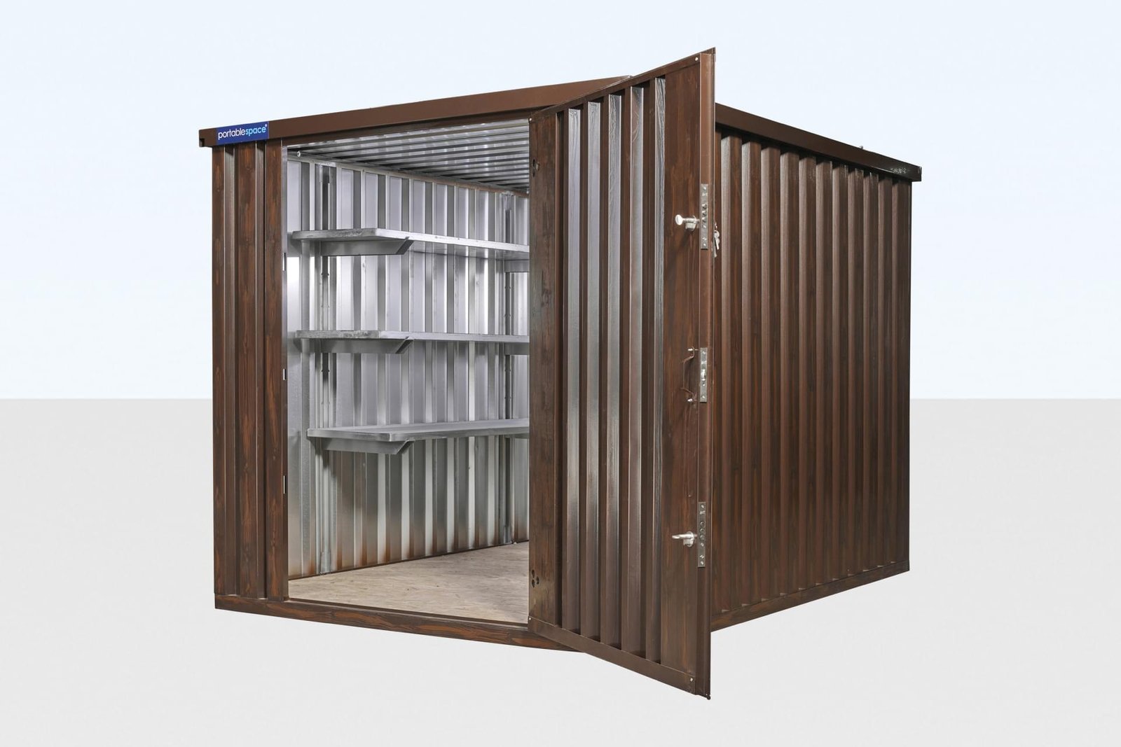 WOOD-EFFECT FLAT PACKED STORAGE CONTAINER 2M X 2.1M - Image 4